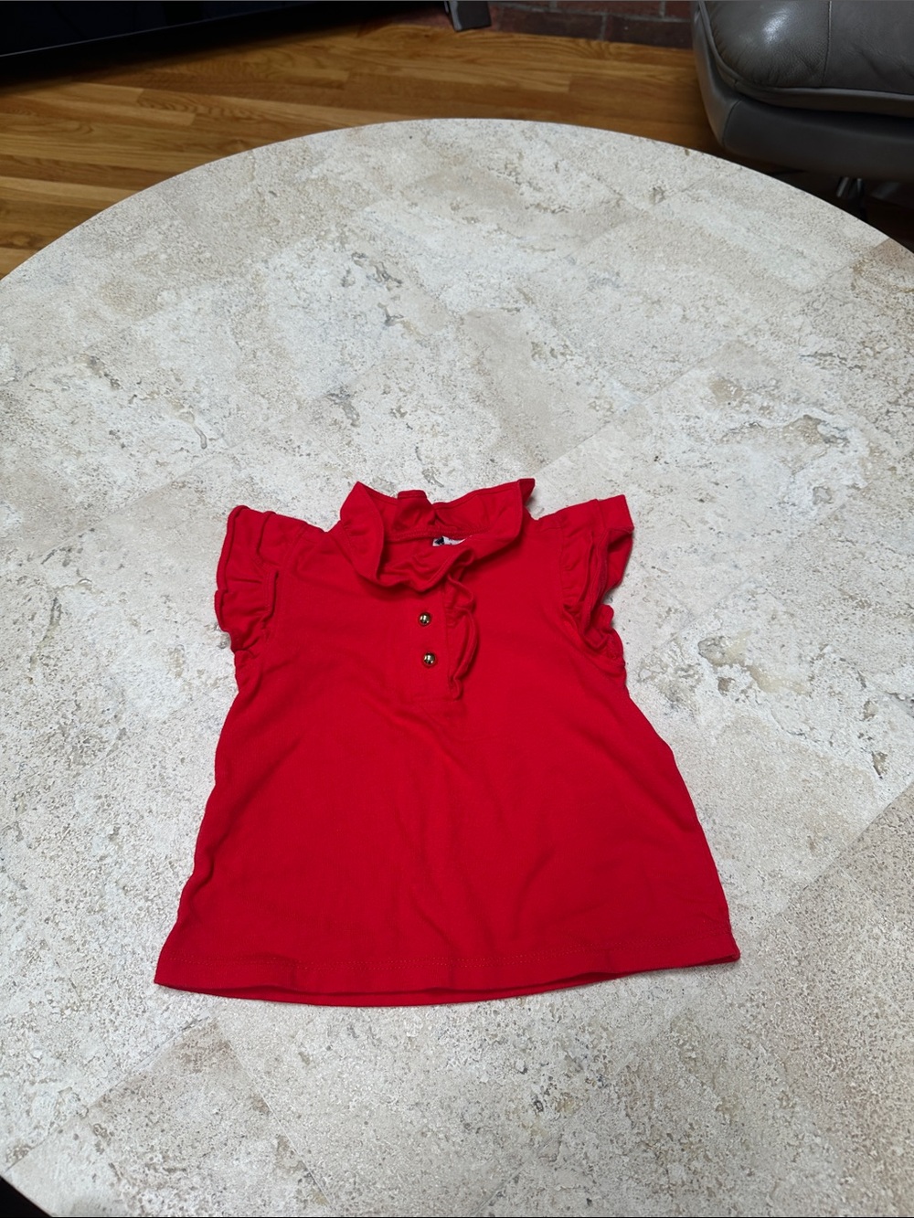 Janie and Jack Red Ruffle-Collar Top